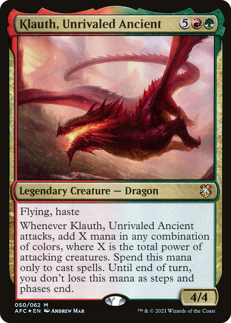Klauth, Unrivaled Ancient (AFC-050) [Forgotten Realms Commander] Foil MTG Single Wizards of the Coast