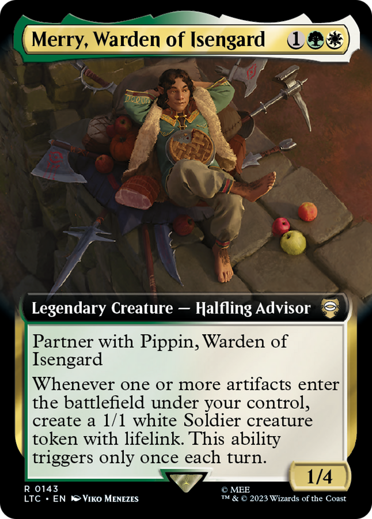Merry, Warden of Isengard (LTC-143) [Tales of Middle-earth Commander] (Extended Art) Foil MTG Single Wizards of the Coast