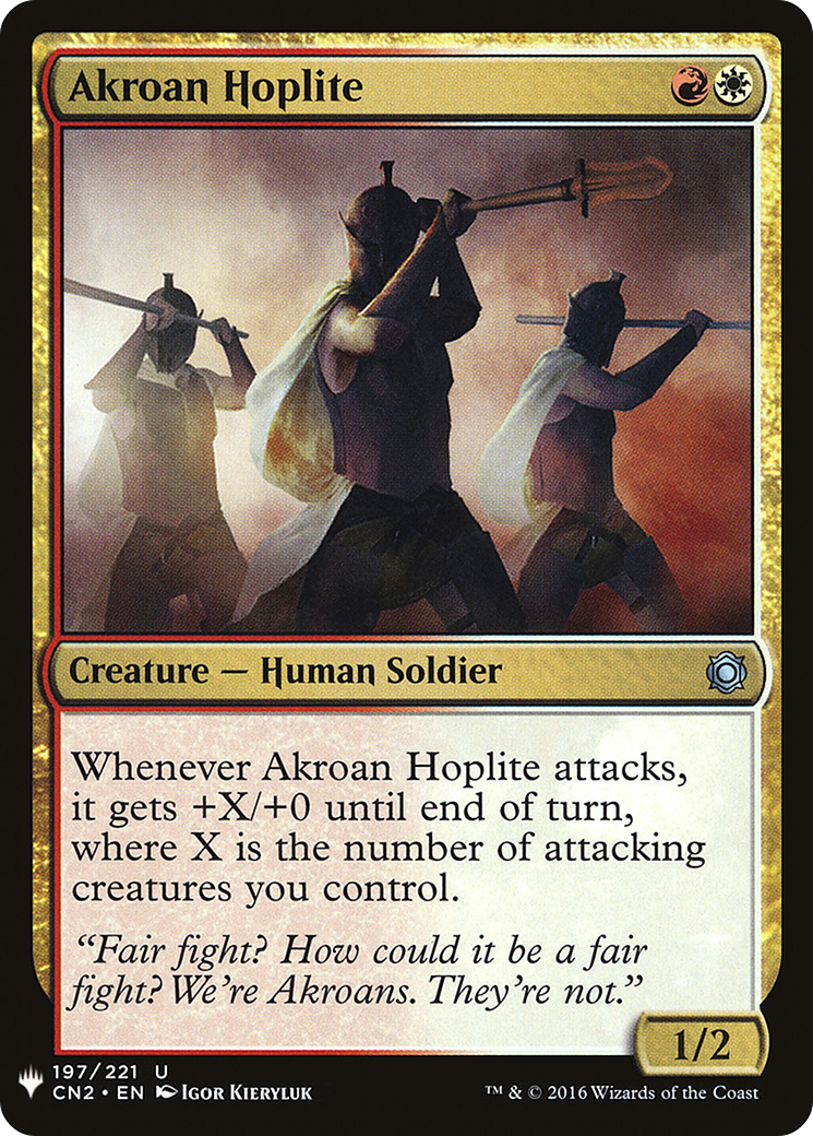 Akroan Hoplite (LIST-CN2-197) [Mystery Booster] The List MTG Single Wizards of the Coast