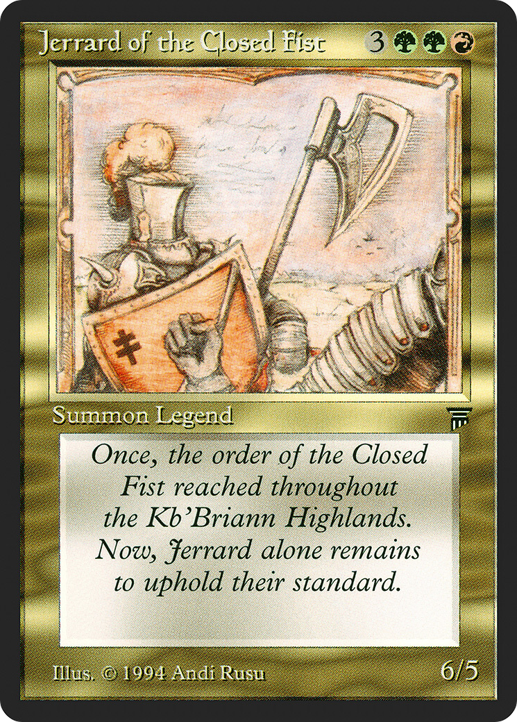 Jerrard of the Closed Fist (LEG-235) [Oldschool] Legends MTG Single Wizards of the Coast