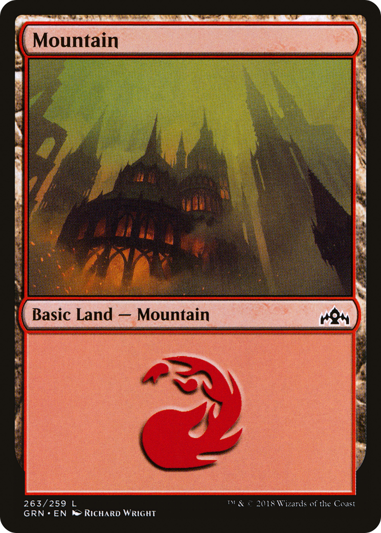 Mountain (GRN-263) [Guilds of Ravnica] Foil MTG Single Wizards of the Coast