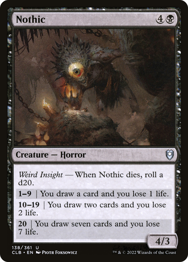 Nothic (CLB-138) [Commander Legends: Battle for Baldur's Gate] Foil MTG Single Wizards of the Coast
