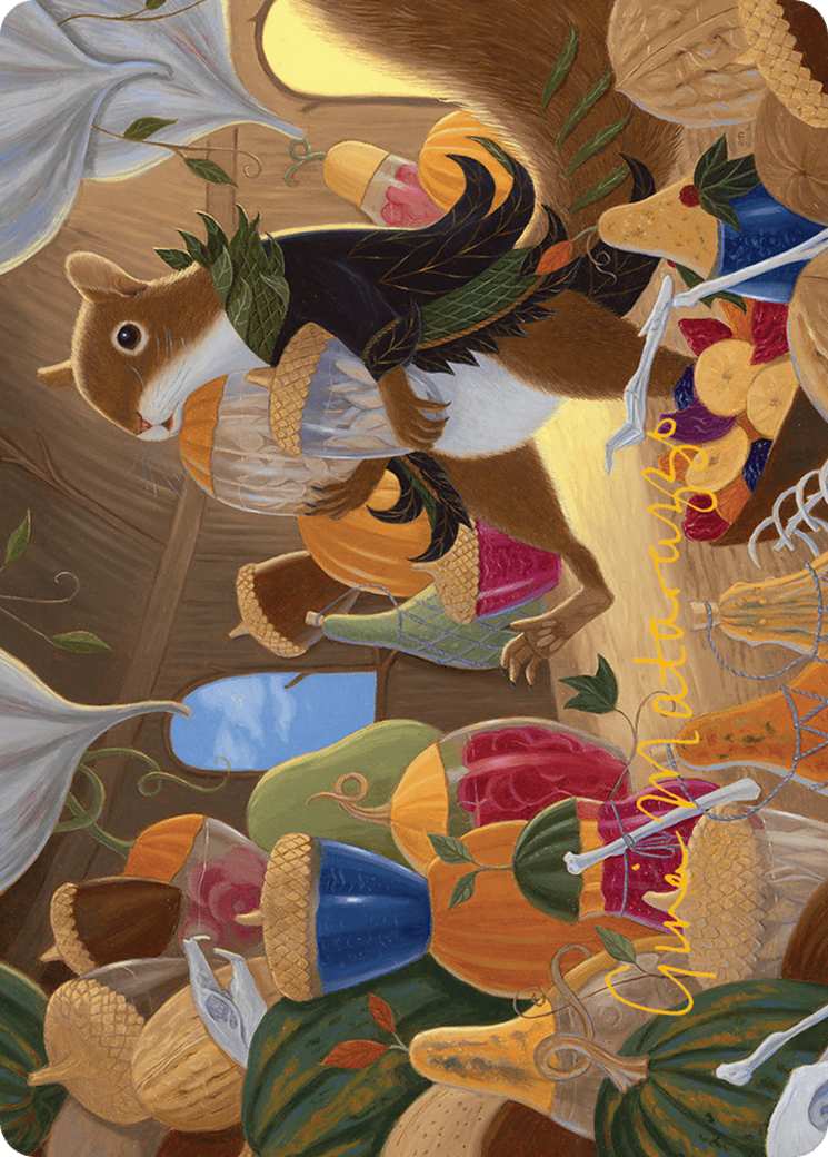 Stocking the Pantry Art Card (Gold-Stamped Signature) [Art Series] Bloomburrow MTG Single Magic: The Gathering