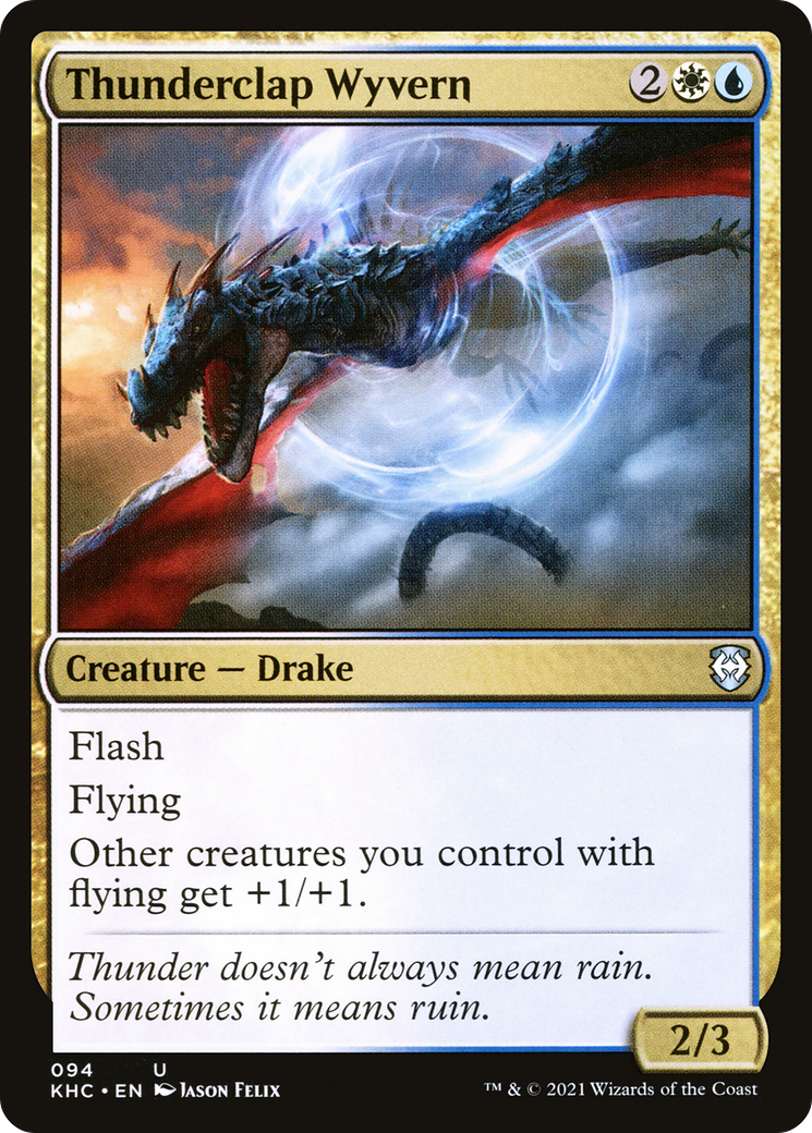 Thunderclap Wyvern (KHC-094) [Kaldheim Commander] MTG Single Wizards of the Coast