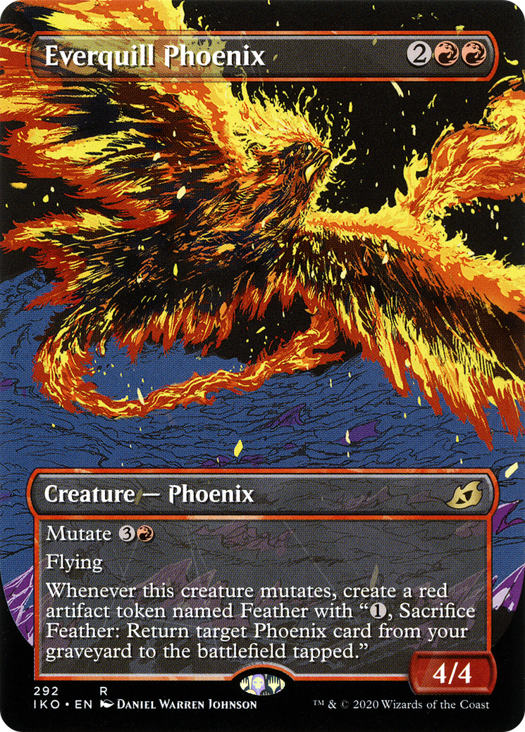 Everquill Phoenix (IKO-292) [Ikoria: Lair of Behemoths] (Showcase) (Borderless) Foil MTG Single Wizards of the Coast