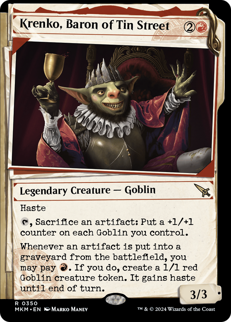Krenko, Baron of Tin Street (MKM-350) [Murders at Karlov Manor] (Showcase) MTG Single Murders at Karlov Manor