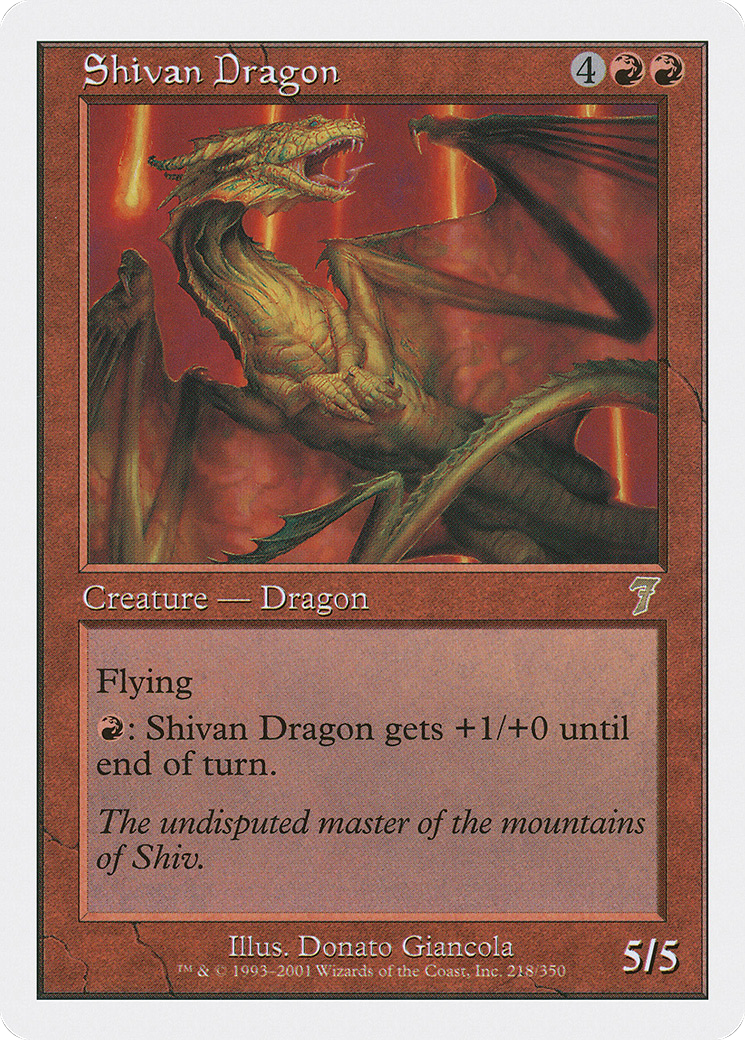Shivan Dragon (7ED-218) [7th Edition] Foil MTG Single Wizards of the Coast