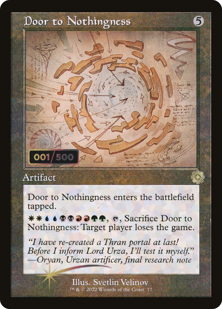 Door to Nothingness (Schematic) (Serial Numbered) (BRR-077) [The Brothers' War Retro Artifacts] Foil MTG Single Wizards of the Coast