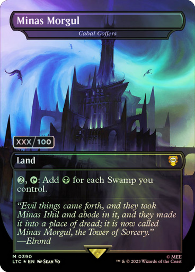 Minas Morgul - Cabal Coffers (Serial Numbered) (LTC-390) [Tales of Middle-earth Commander] (Borderless) Foil MTG Single Wizards of the Coast