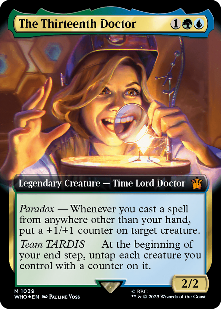 The Thirteenth Doctor (Surge Foil) (WHO-1039) [Doctor Who] (Extended Art) Foil MTG Single Wizards of the Coast