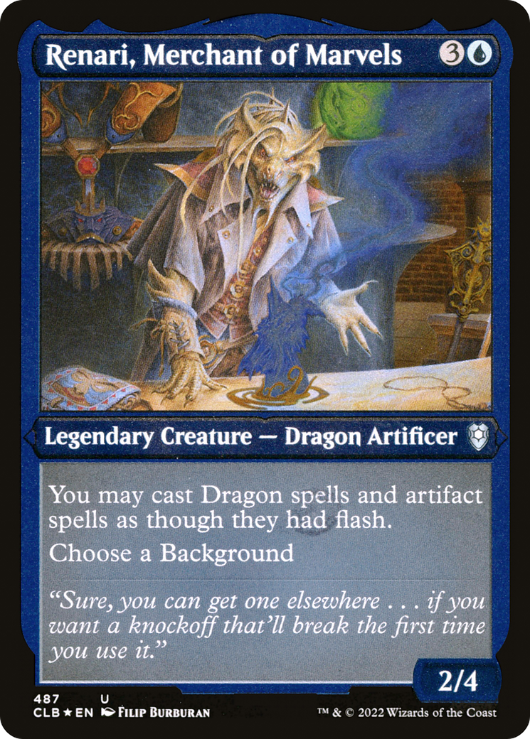 Renari, Merchant of Marvels (CLB-487) [Commander Legends: Battle for Baldur's Gate] Etched Foil MTG Single Wizards of the Coast