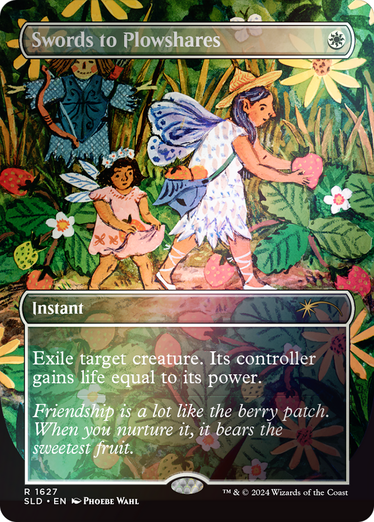 Swords to Plowshares (1627) (Rainbow Foil) (SLD-1627) [Secret Lair] Drop (Borderless) Foil MTG Single Wizards of the Coast