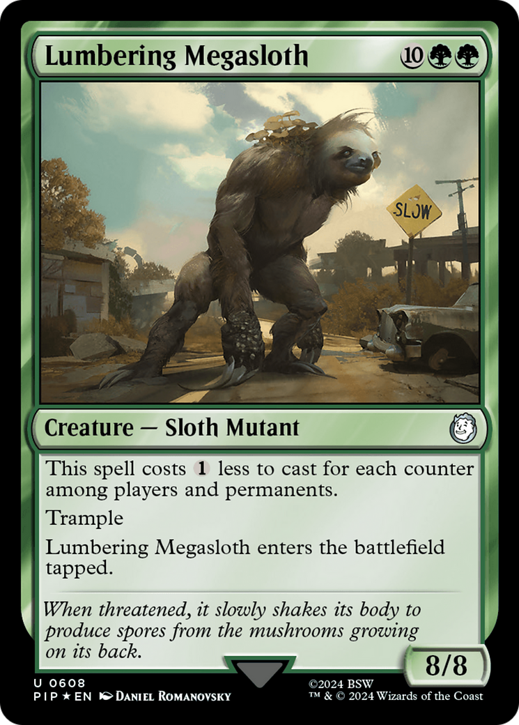 Lumbering Megasloth (Surge Foil) (PIP-608) [Fallout] Foil MTG Single Wizards of the Coast