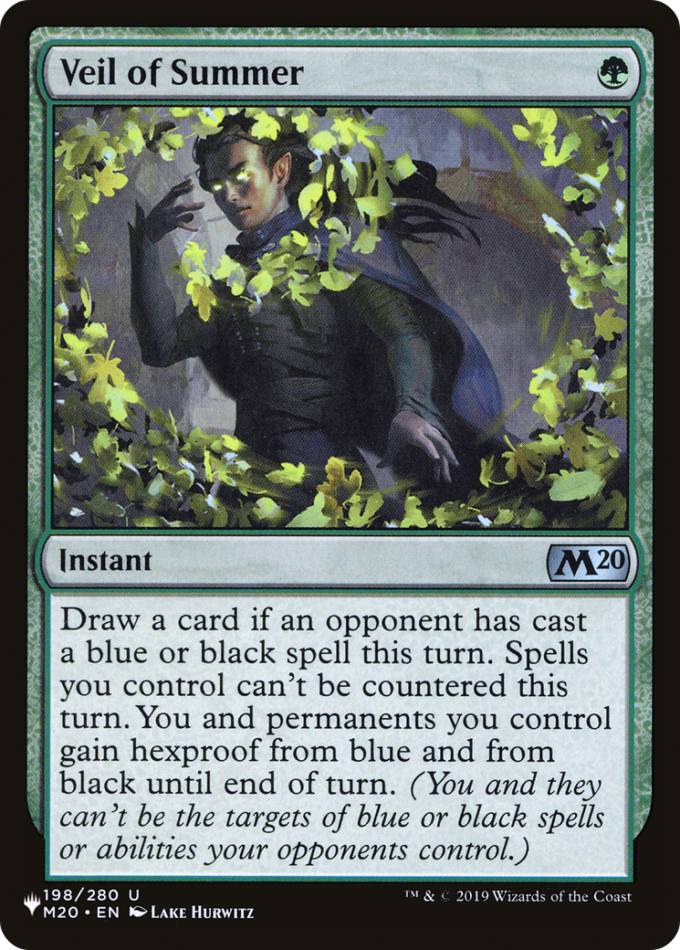 Veil of Summer (LIST-198/280) [Mystery Booster] The List MTG Single Wizards of the Coast