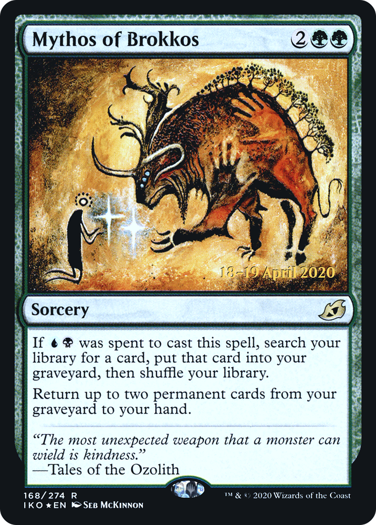 Mythos of Brokkos (PRE-168) [Ikoria: Lair of Behemoths Promos] Foil MTG Single Wizards of the Coast