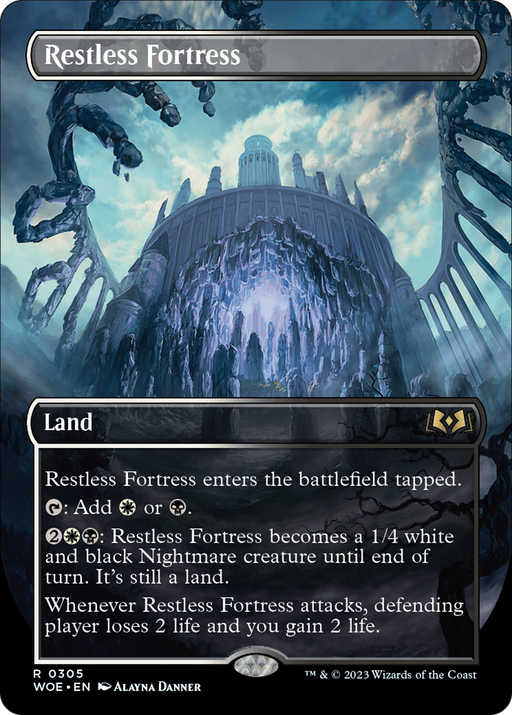Restless Fortress (WOE-305) [Wilds of Eldraine] (Borderless) MTG Single Wizards of the Coast
