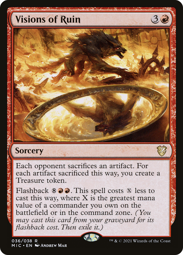 Visions of Ruin (MIC-036) [Midnight Hunt Commander] MTG Single Wizards of the Coast