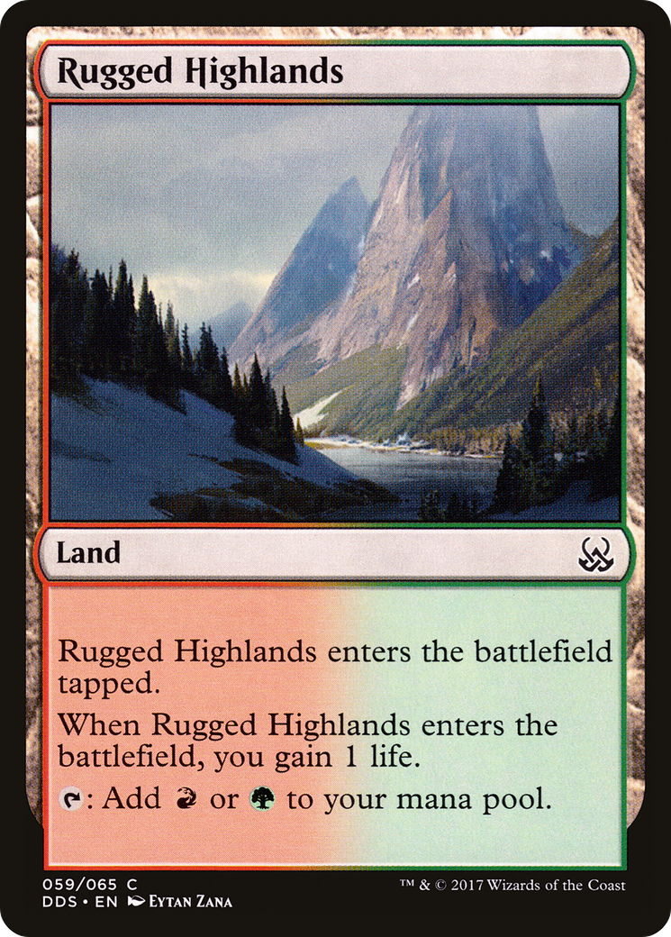 Rugged Highlands (DDS-059) [Misc] Duel Decks: Mind vs. Might MTG Single Wizards of the Coast