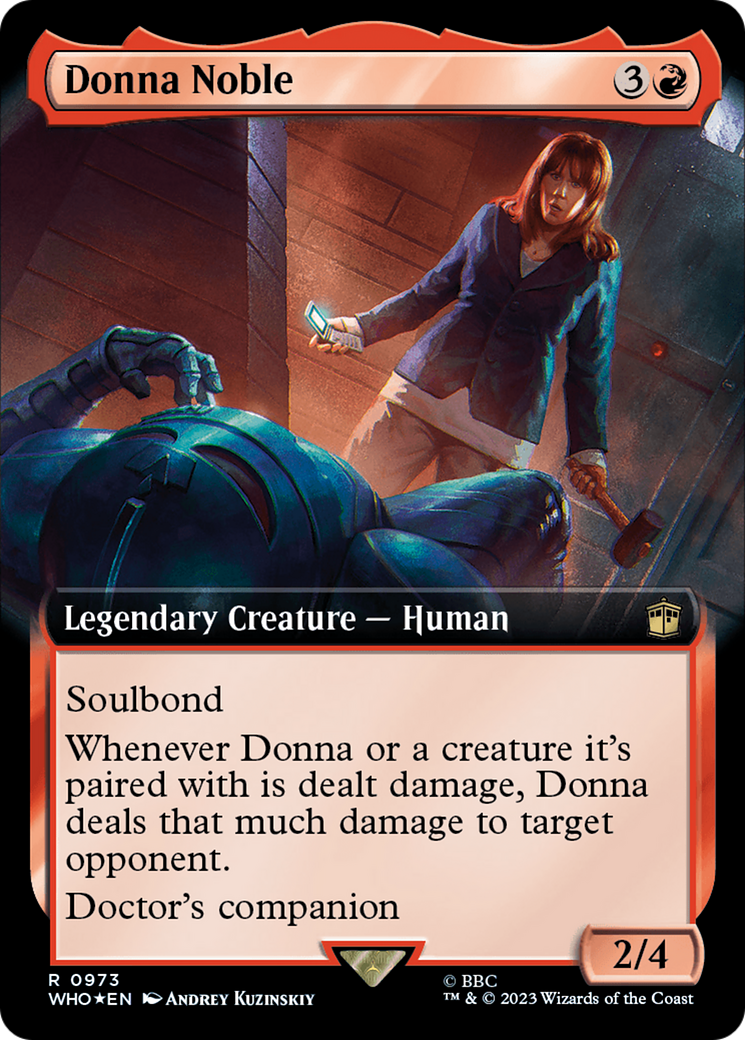 Donna Noble (Surge Foil) (WHO-973) [Doctor Who] (Extended Art) Foil MTG Single Wizards of the Coast