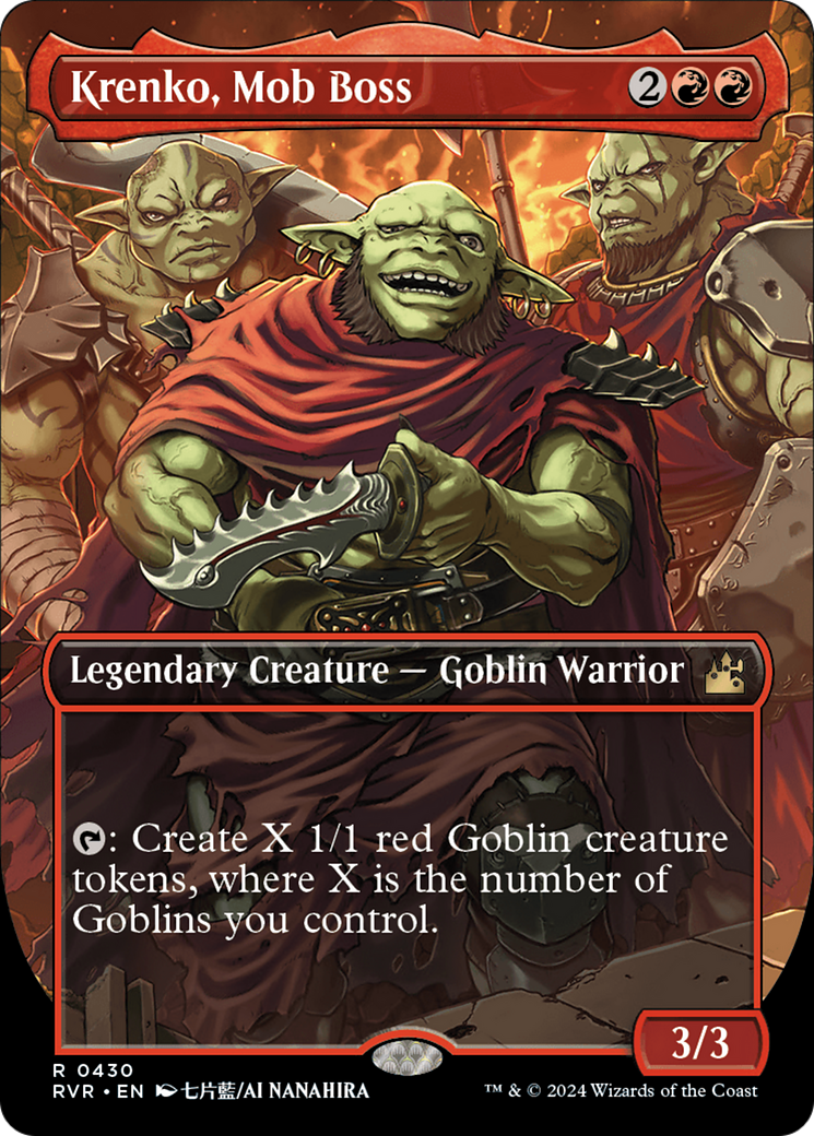 Krenko, Mob Boss (Anime Borderless) (RVR-430) [Ravnica Remastered] (Borderless) Foil MTG Single Wizards of the Coast