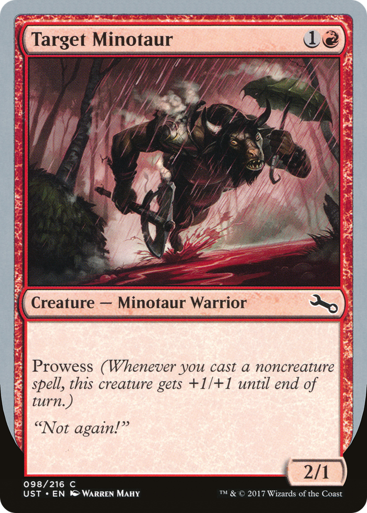 Target Minotaur (B) (UST-098) [Unstable] Foil MTG Single Wizards of the Coast
