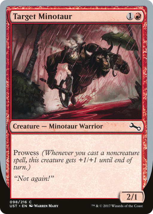 Target Minotaur (B) (UST-098) [Unstable] Foil MTG Single Wizards of the Coast