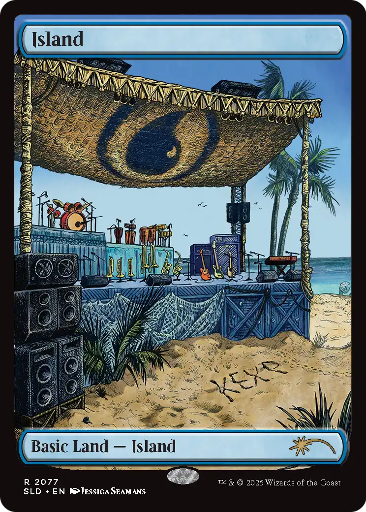 Island (2077) (SLD-2077) [Secret Lair] Drop MTG Single Wizards of the Coast