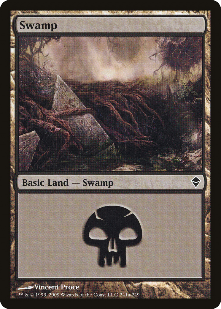 Swamp (241a) (ZEN-241A) [Zendikar] MTG Single Wizards of the Coast