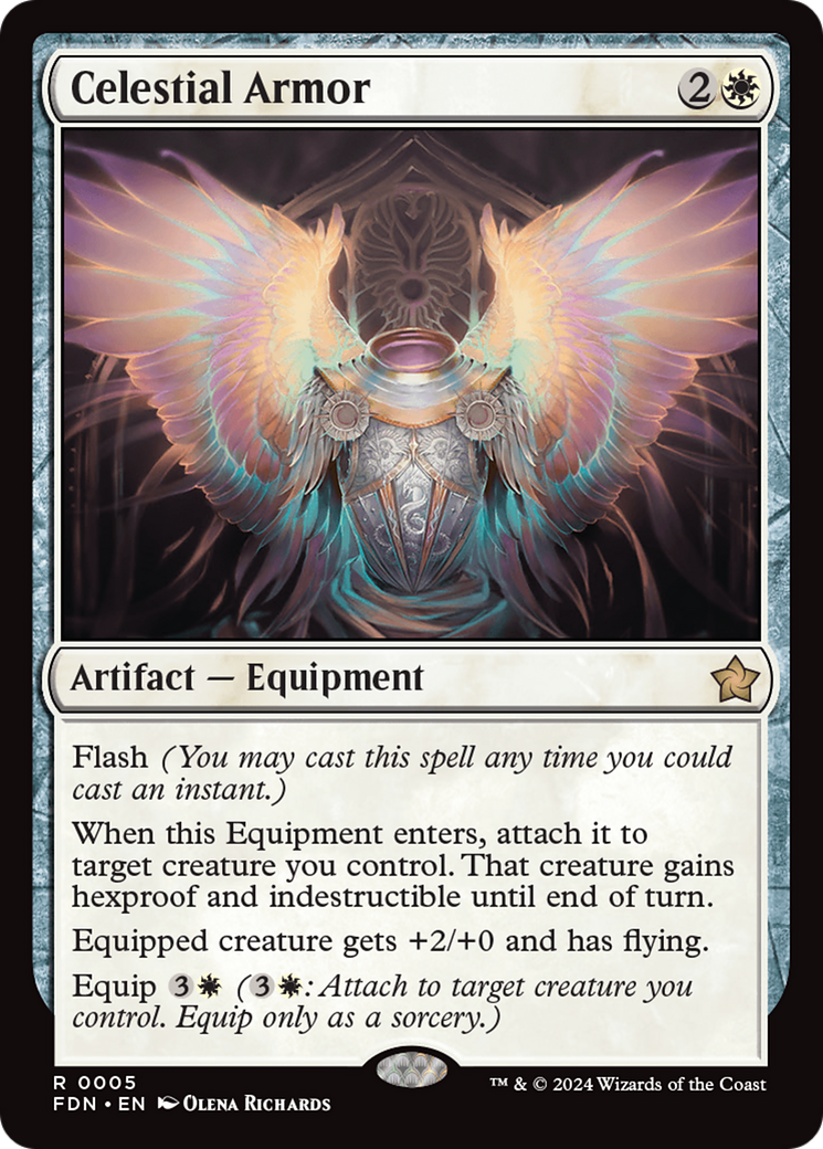 Celestial Armor (FDN-005) [Foundations] MTG Single Wizards of the Coast