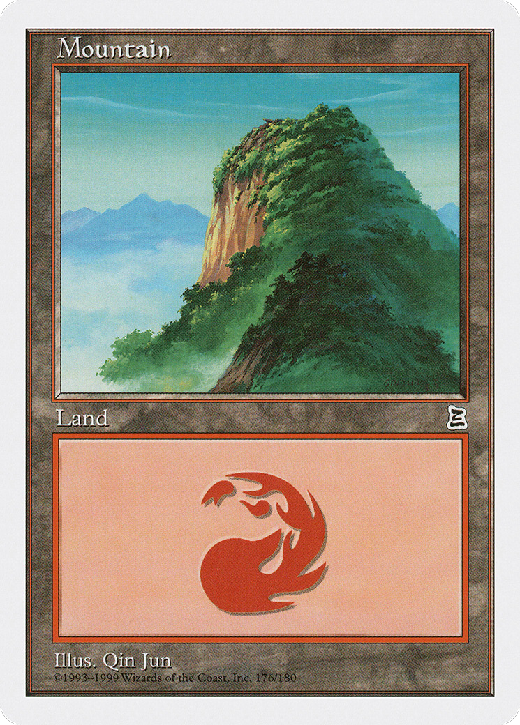 Mountain (PTK-176) [Oldschool] Portal Three Kingdoms MTG Single Wizards of the Coast