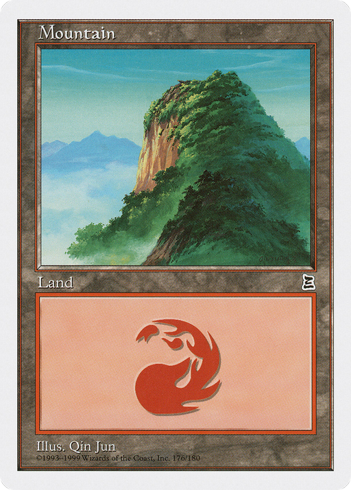 Mountain (PTK-176) [Oldschool] Portal Three Kingdoms MTG Single Wizards of the Coast