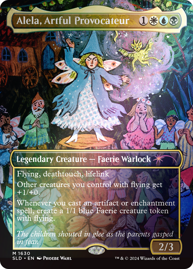 Alela, Artful Provocateur (1630) (Rainbow Foil) (SLD-1630) [Secret Lair] Drop (Borderless) Foil MTG Single Wizards of the Coast