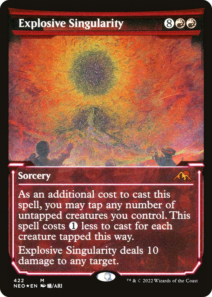 Explosive Singularity (NEO-422) [Kamigawa: Neon Dynasty] (Showcase) Etched Foil MTG Single Wizards of the Coast
