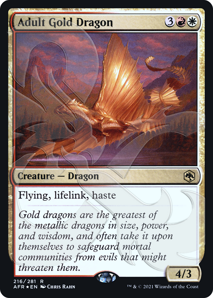 Adult Gold Dragon (AFR&-216) [Adventures in the Forgotten Realms Promos] Foil MTG Single Wizards of the Coast