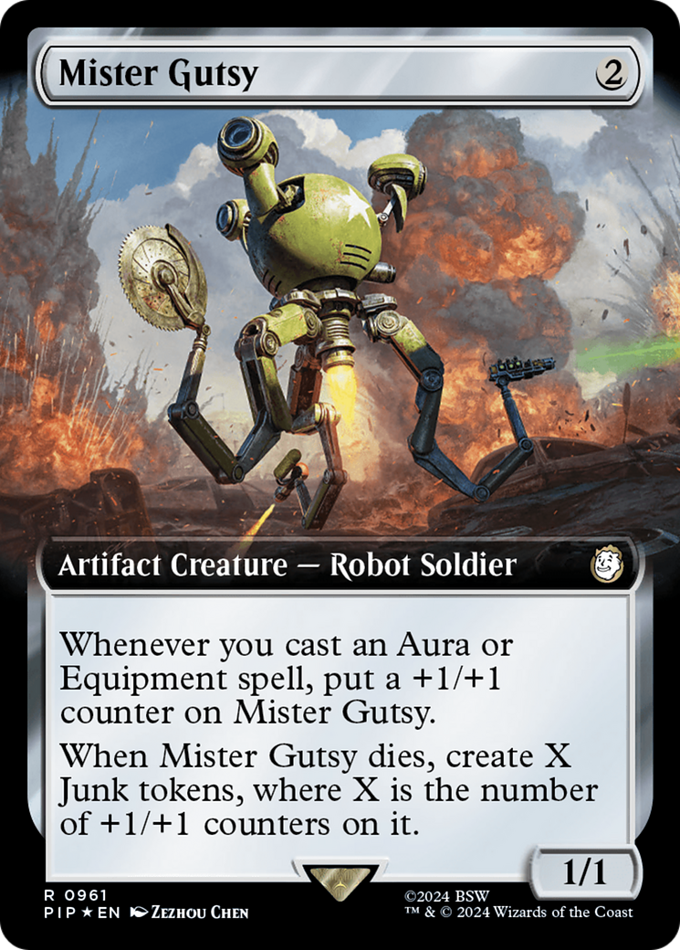 Mister Gutsy (Surge Foil) (PIP-961) [Fallout] (Extended Art) Foil MTG Single Wizards of the Coast