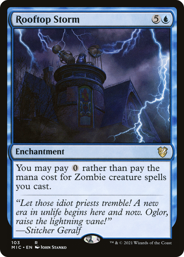 Rooftop Storm (MIC-103) [Midnight Hunt Commander] MTG Single Wizards of the Coast