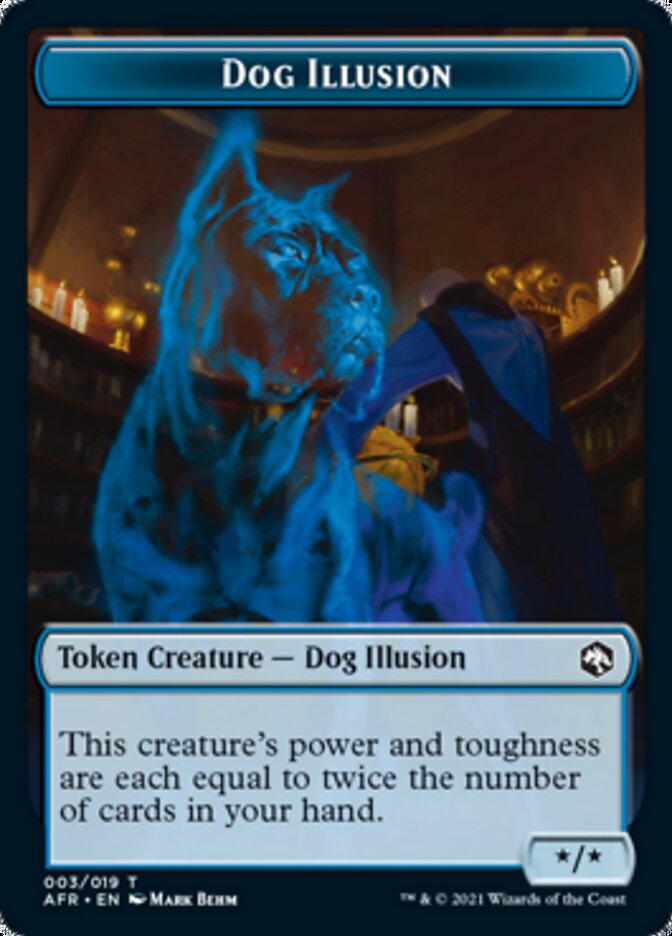 Dog Illusion // Boo Double-Sided Token [Dungeons & Dragons: Adventures in the Forgotten Realms Tokens] MTG Single Magic: The Gathering   