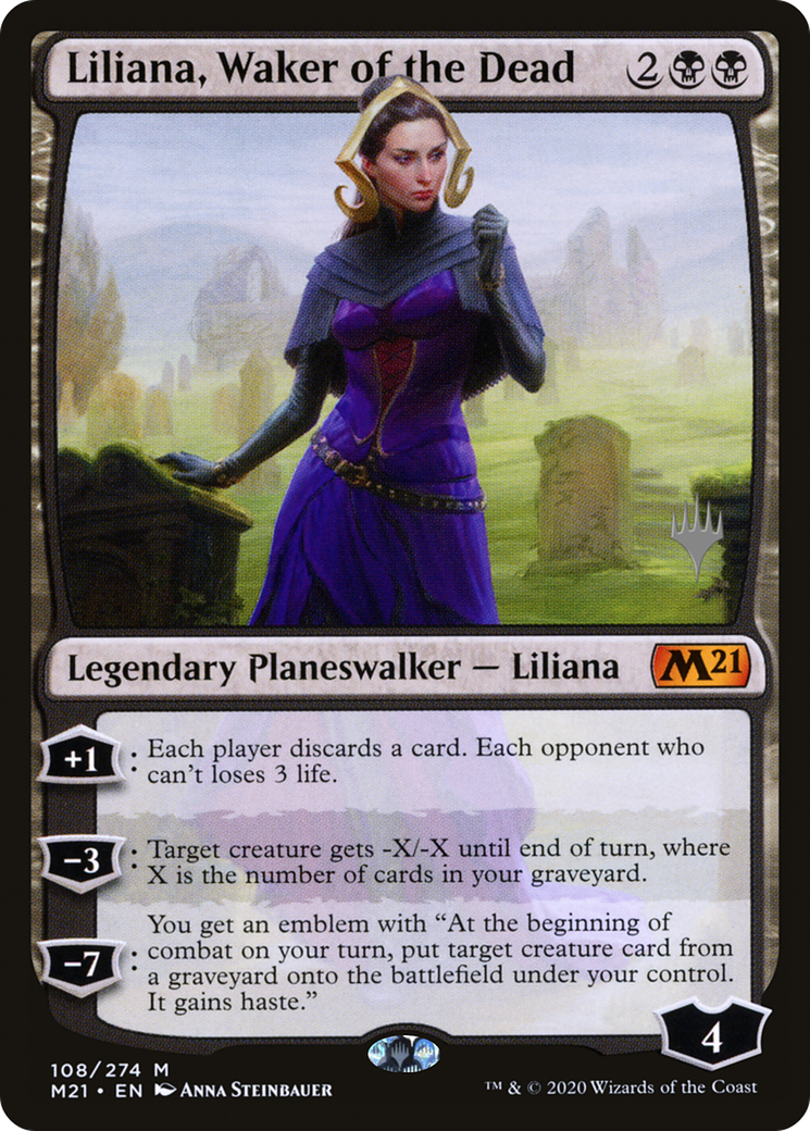 Liliana, Waker of the Dead (PPM21-108P) [Core Set 2021 Promos] Foil MTG Single Wizards of the Coast