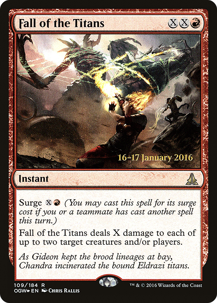 Fall of the Titans (PRE-109) [Oath of the Gatewatch Promos] Foil MTG Single Wizards of the Coast