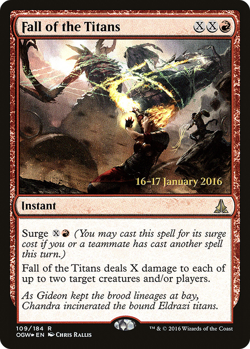 Fall of the Titans (PRE-109) [Oath of the Gatewatch Promos] Foil MTG Single Wizards of the Coast