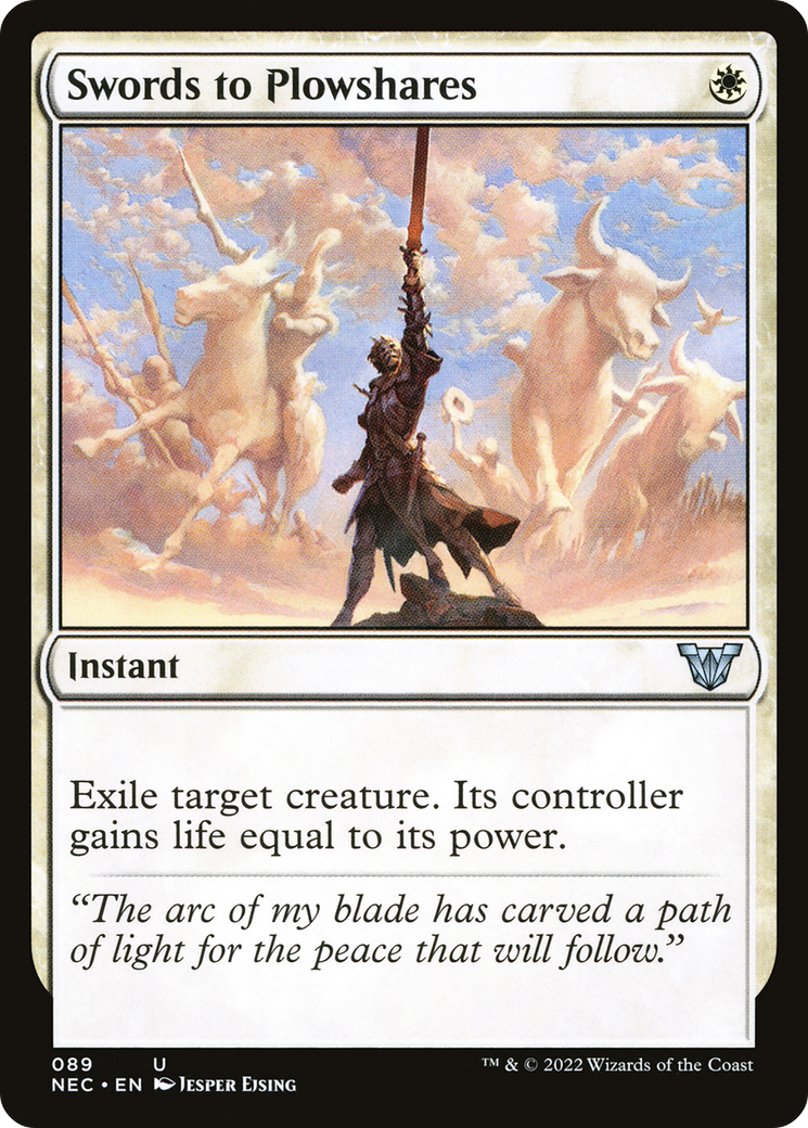 Swords to Plowshares (NEC-089) [Neon Dynasty Commander] MTG Single Wizards of the Coast