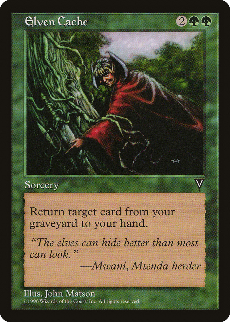 Elven Cache (VIS-105) [Visions] MTG Single Wizards of the Coast