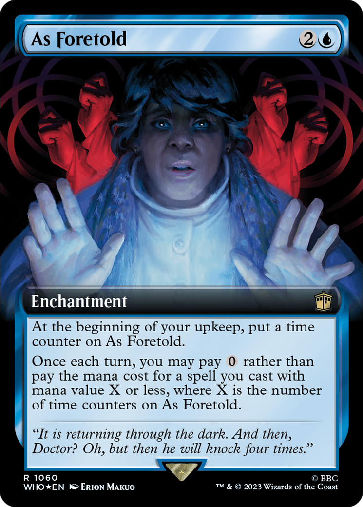 As Foretold (Surge Foil) (WHO-1060) [Doctor Who] (Extended Art) Foil MTG Single Wizards of the Coast