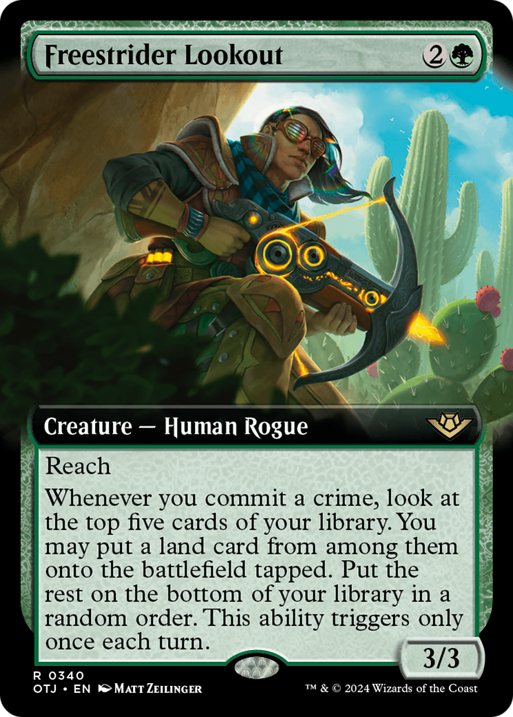 Freestrider Lookout (OTJ-340) [Outlaws of Thunder Junction] (Extended Art) Foil MTG Single Wizards of the Coast
