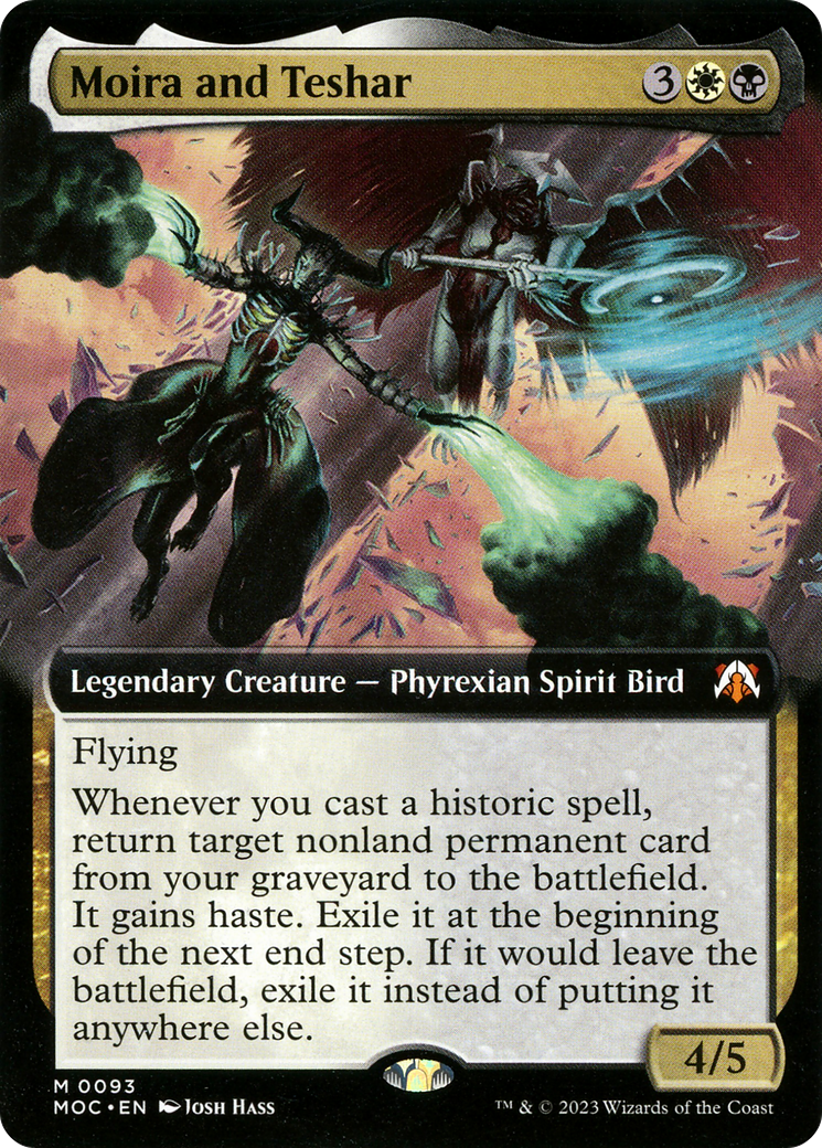 Moira and Teshar (MOC-093) [March of the Machine Commander] (Extended Art) Foil MTG Single Wizards of the Coast
