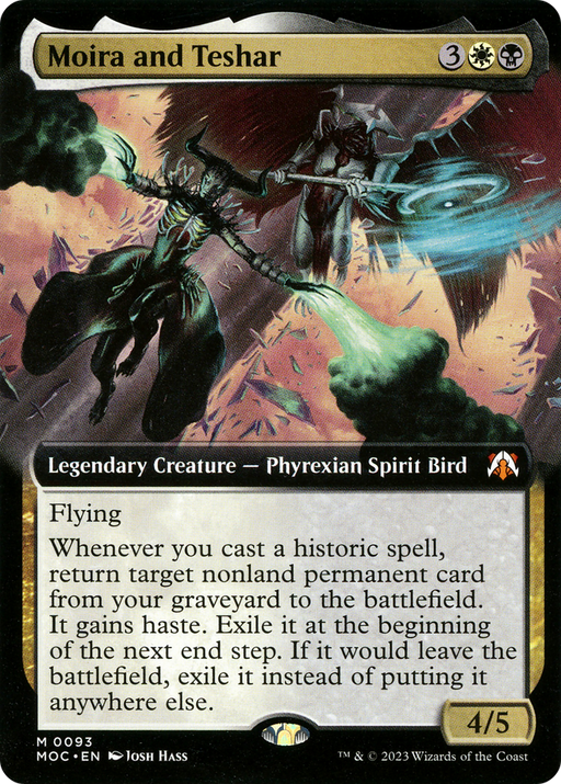 Moira and Teshar (MOC-093) [March of the Machine Commander] (Extended Art) Foil MTG Single Wizards of the Coast