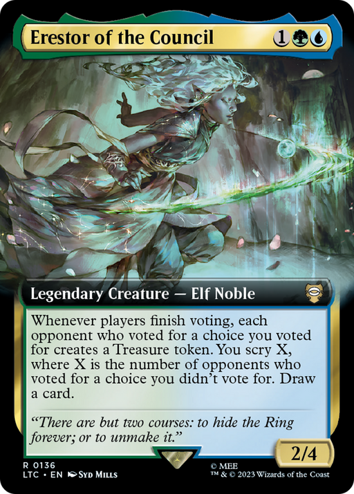Erestor of the Council (LTC-136) [Tales of Middle-earth Commander] (Extended Art) MTG Single Wizards of the Coast