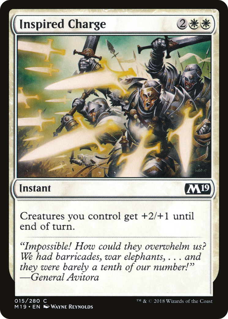 Inspired Charge (M19-015) [Core Set 2019] Foil MTG Single Wizards of the Coast