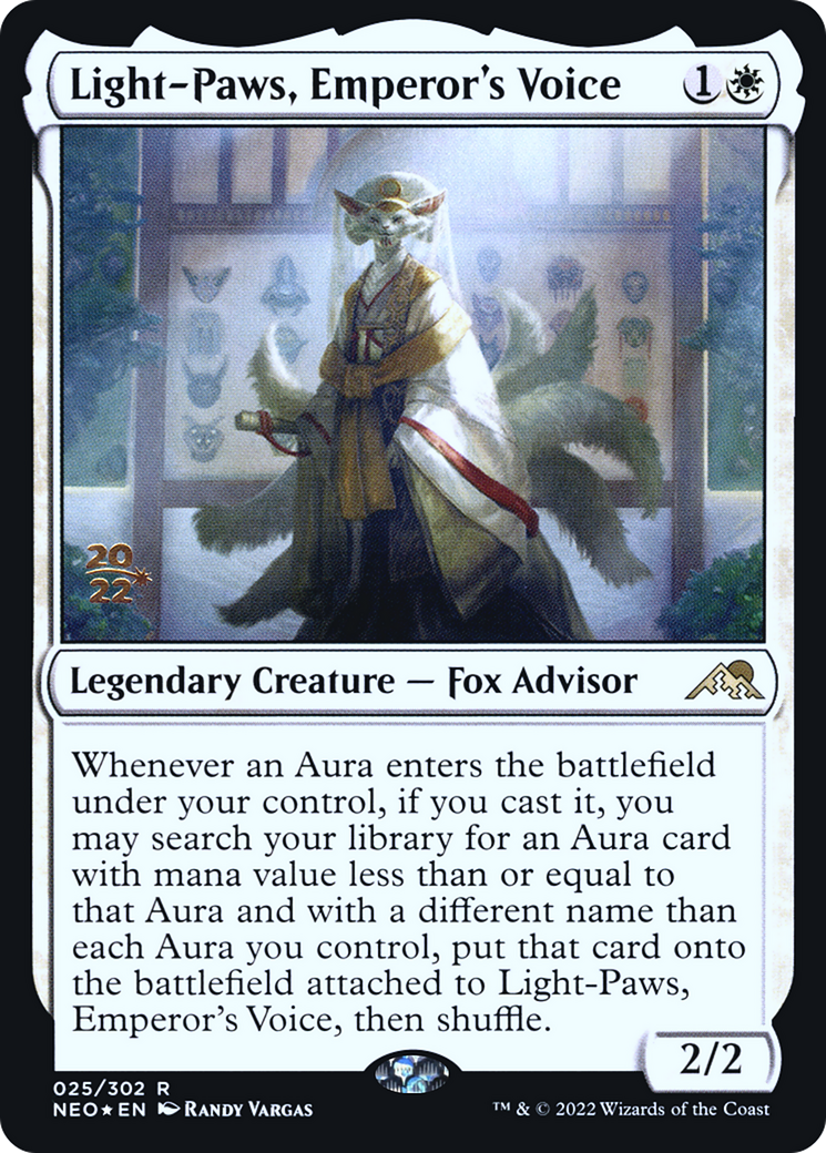 Light-Paws, Emperor's Voice (PRE-025) [Kamigawa: Neon Dynasty Promos] Foil MTG Single Wizards of the Coast