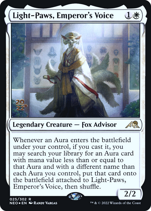 Light-Paws, Emperor's Voice (PRE-025) [Kamigawa: Neon Dynasty Promos] Foil MTG Single Wizards of the Coast